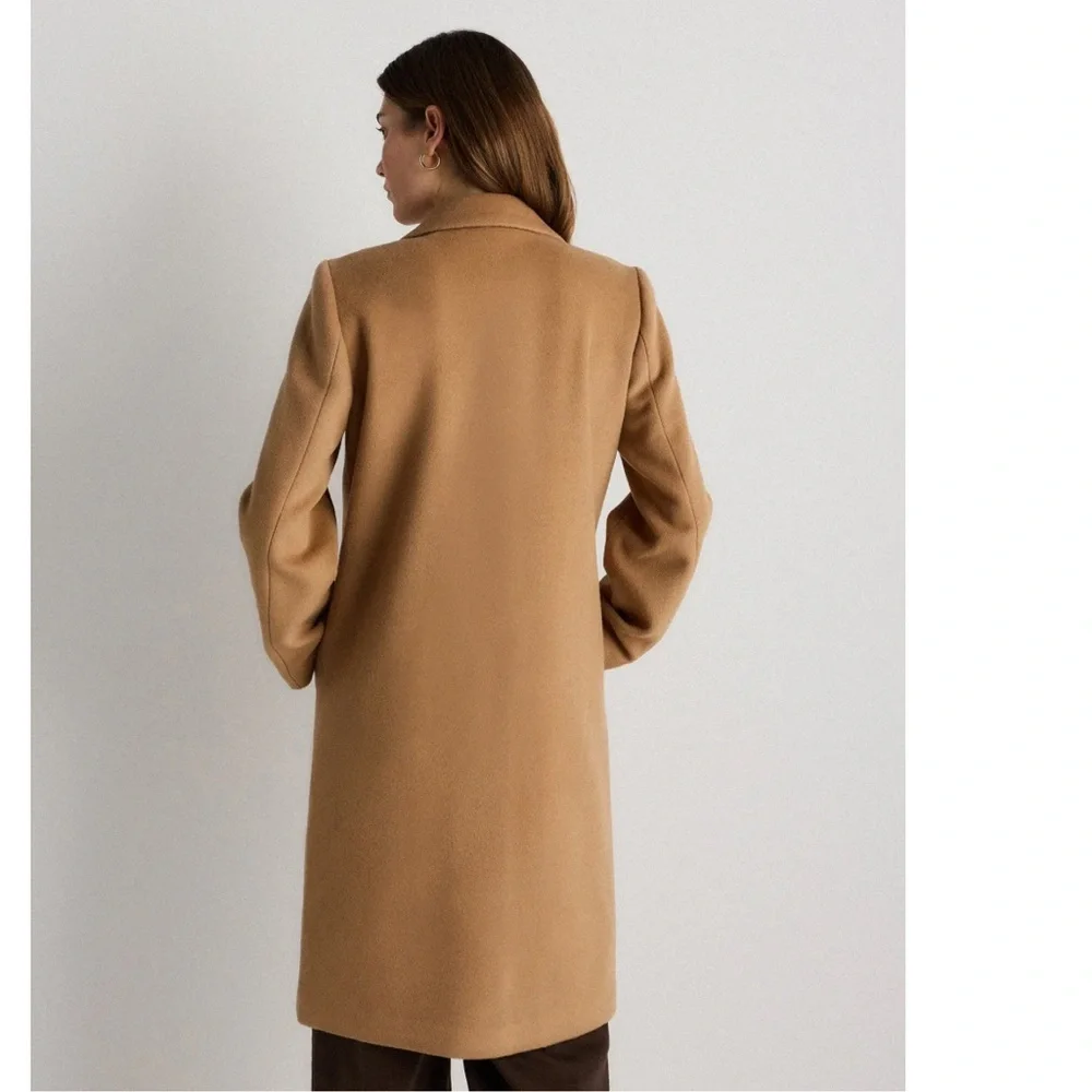 Quince Classic Wool Cashmere Single-Breasted Caramel Coat Women’s Size L NWT - Picture 8 of 13